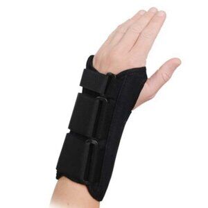 8" ADVANCED ORTHO Left Hand XL Wrist Splint Brace Aluminum Stay Lycra Black